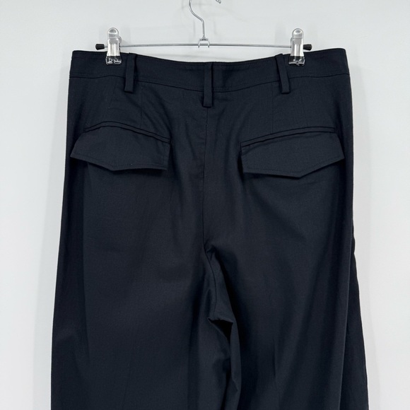 Banana Republic Linen-Blend Wide Leg Pleated Trouser in Black Size 12 - Picture 9 of 11